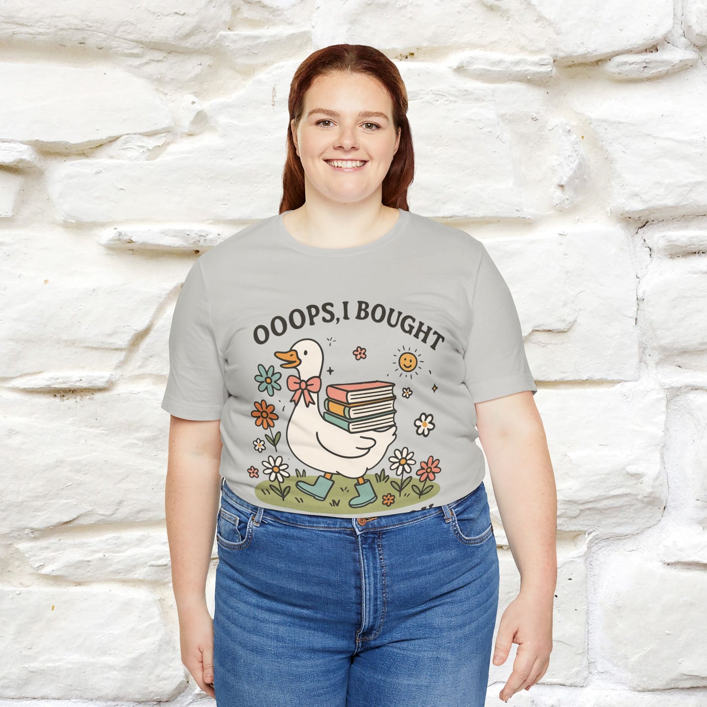 "Oooops I Bought Another Book" Funny Goose T-shirt |Nunu&Miao Studio - Nunu&Miao Studio