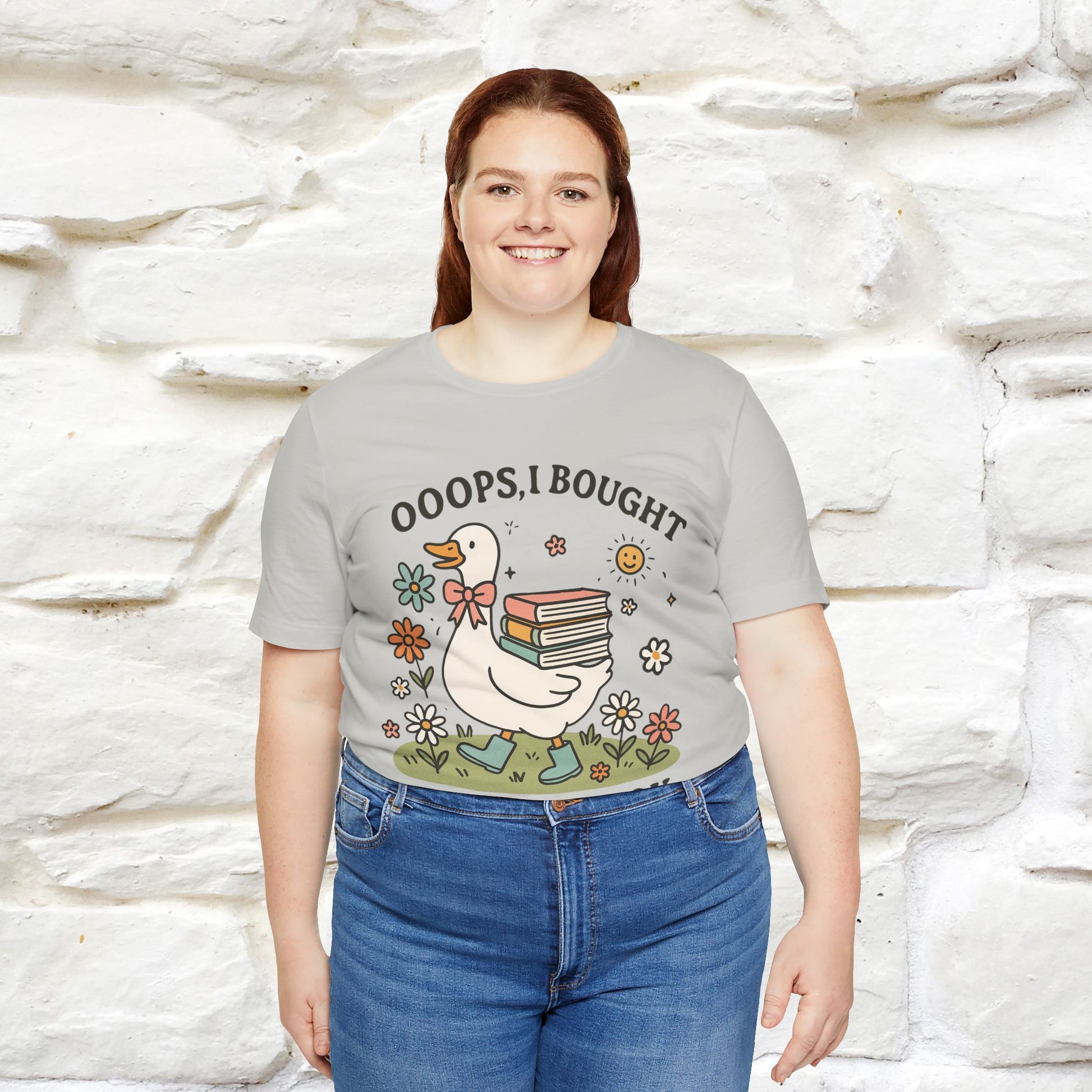"Oooops I Bought Another Book" Funny Goose T-shirt |Nunu&Miao Studio - Nunu&Miao Studio
