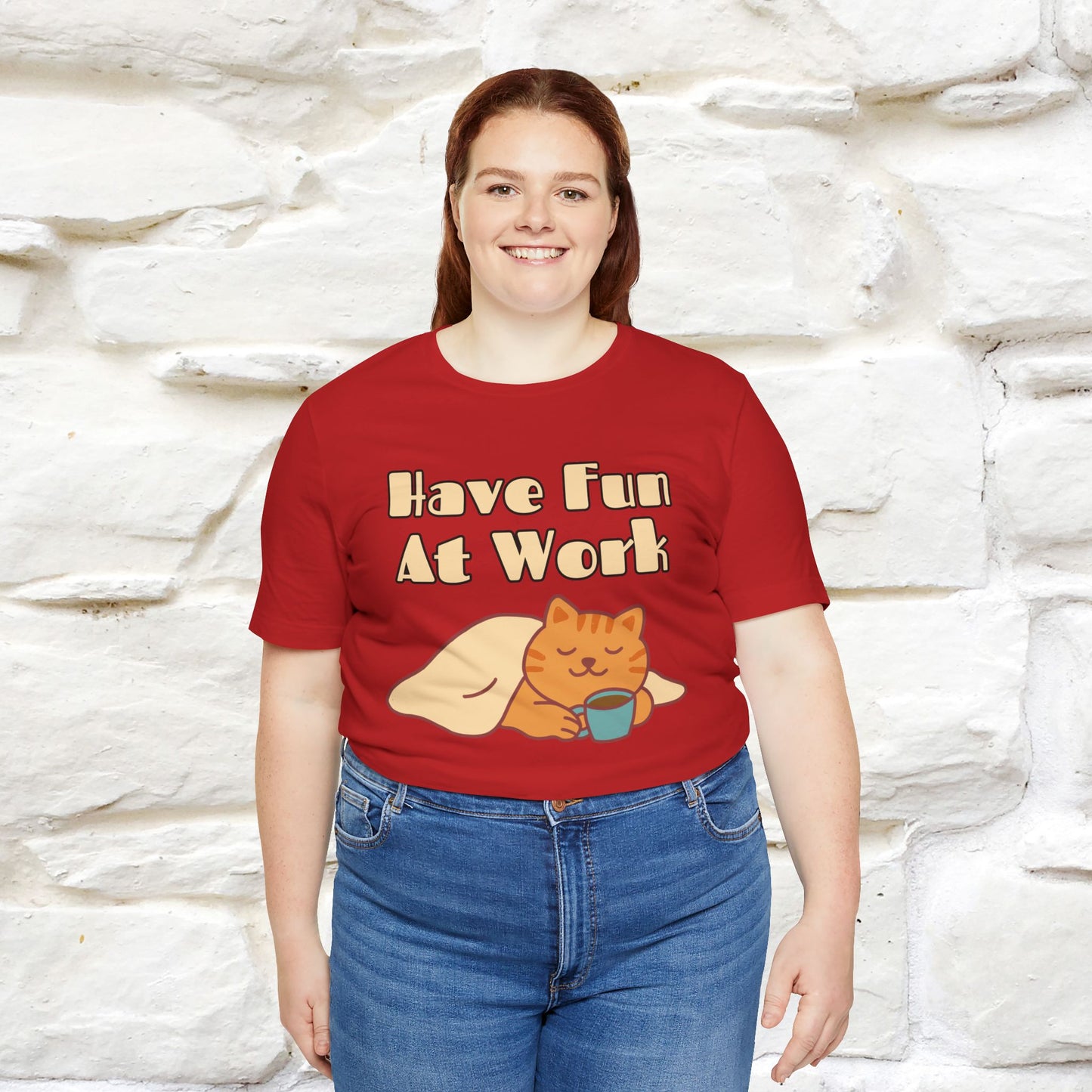 "Have Fun At Work" Cat T-shirt |Nunu&Miao Studio - Nunu&Miao Studio