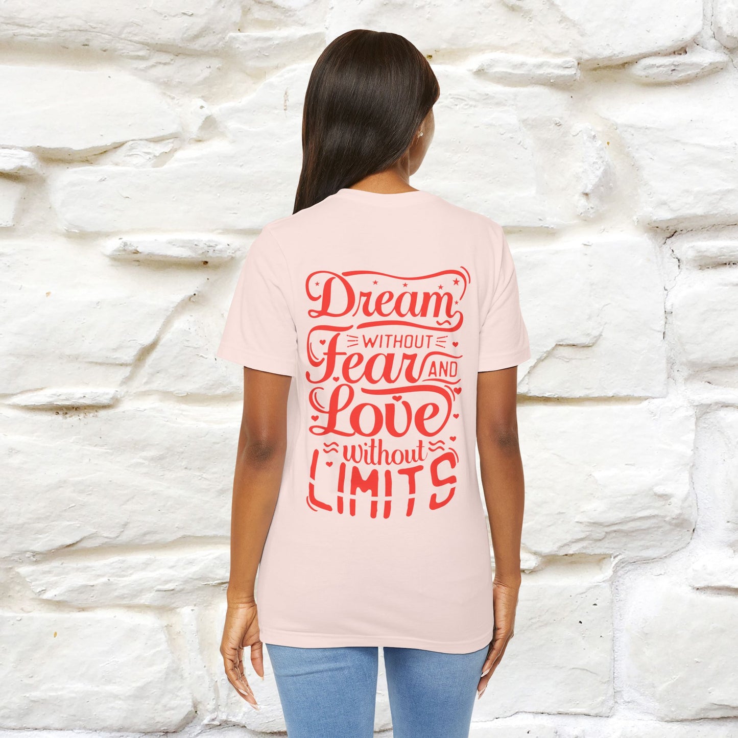 "Dream Without Fear And Love Without Limits'' Cat T-Shirt | Front & Back Design | Nunu&Miao Studio - Nunu&Miao Studio