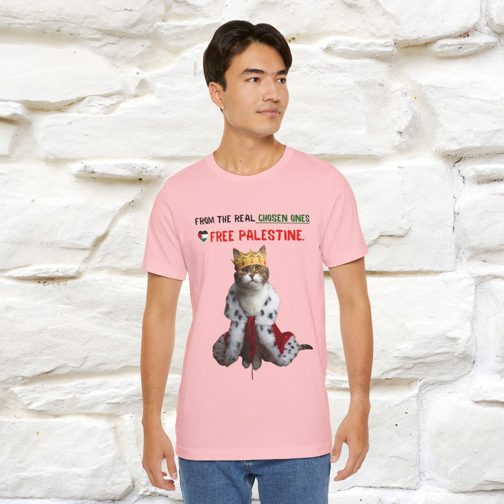 "From the real chosen ones  Free Palestine." Cat T-shirt |Nunu&Miao Studio - Nunu&Miao Studio