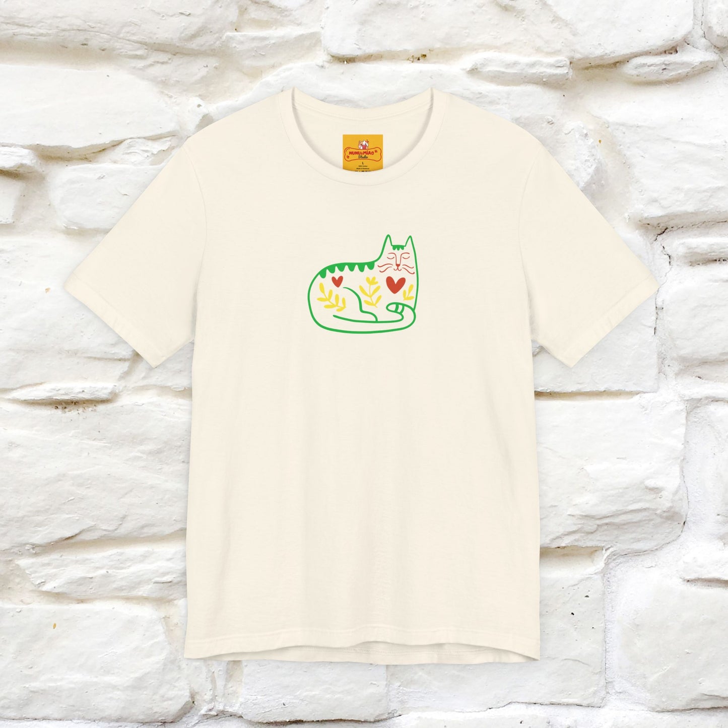 ''Floral Abstract'' Cat T-Shirt Front and Back Design | Nunu&Miao Studio - Nunu&Miao Studio