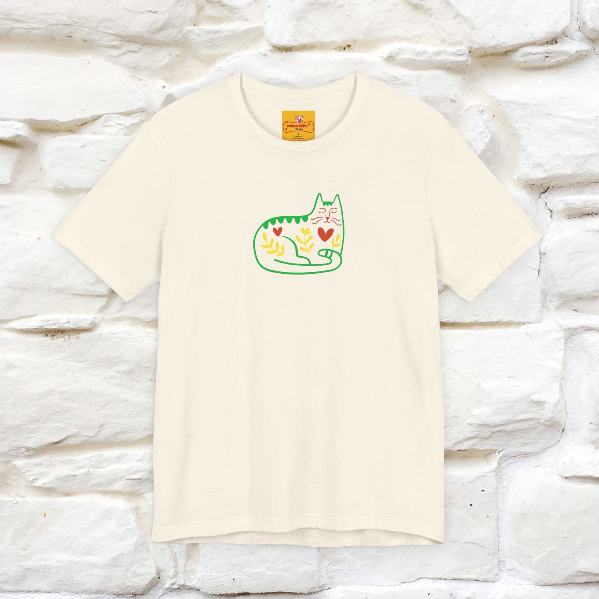 ''Floral Abstract'' Cat T-Shirt Front and Back Design | Nunu&Miao Studio - Nunu&Miao Studio