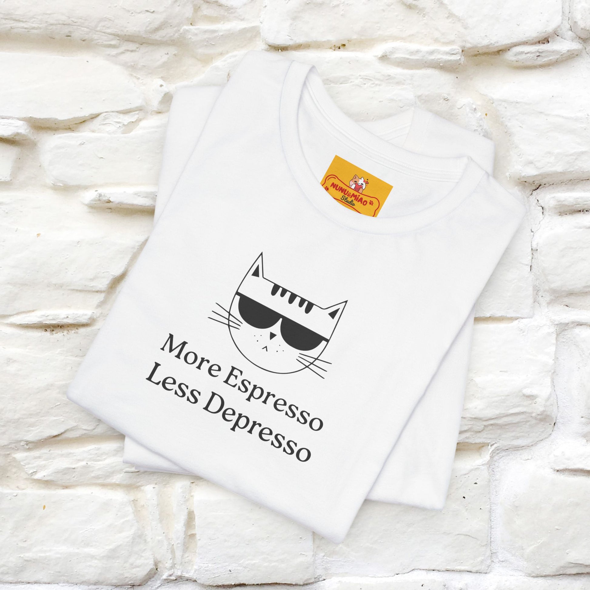 "More Espresso Less Depresso" |Cat T-Shirt | Nunu&Miao Studio - Nunu&Miao Studio