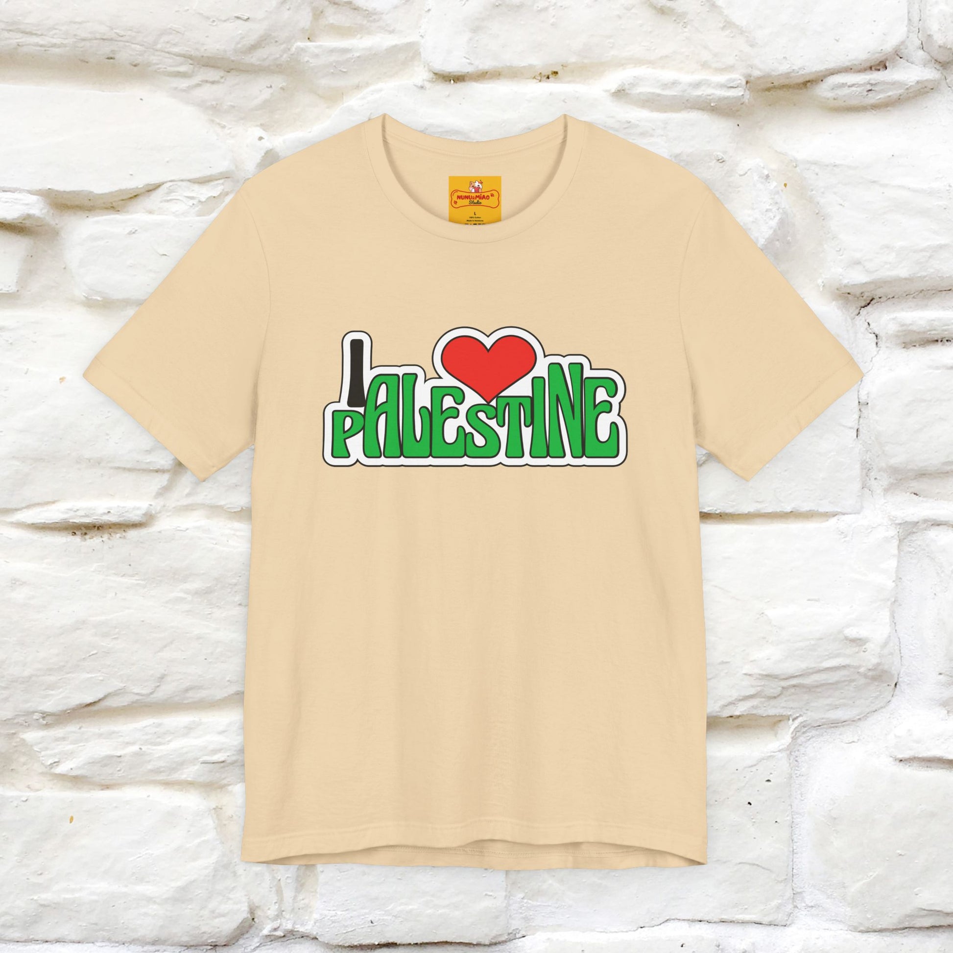 "I Love Palestine" Cat T-shirt | Front & Back Design |Nunu&Miao Studio - Nunu&Miao Studio