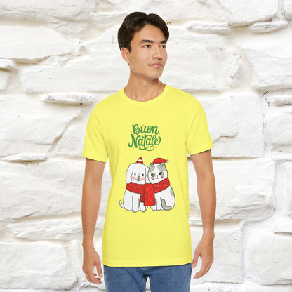 ''Buon Natale Cat and Dog'' Christmas T-shirt  | Nunu&Miao Studio - Nunu&Miao Studio