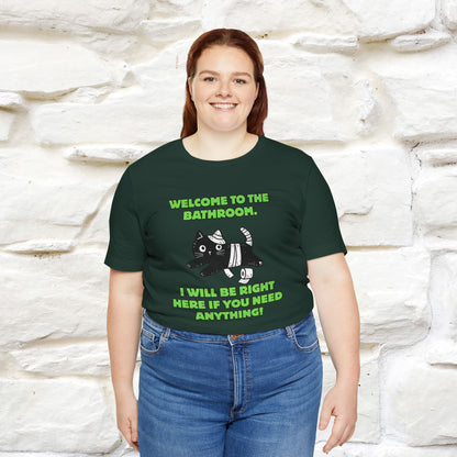 "Welcome To The Bathroom..."Funny  Cat T-shirt |Nunu&Miao Studio - Nunu&Miao Studio