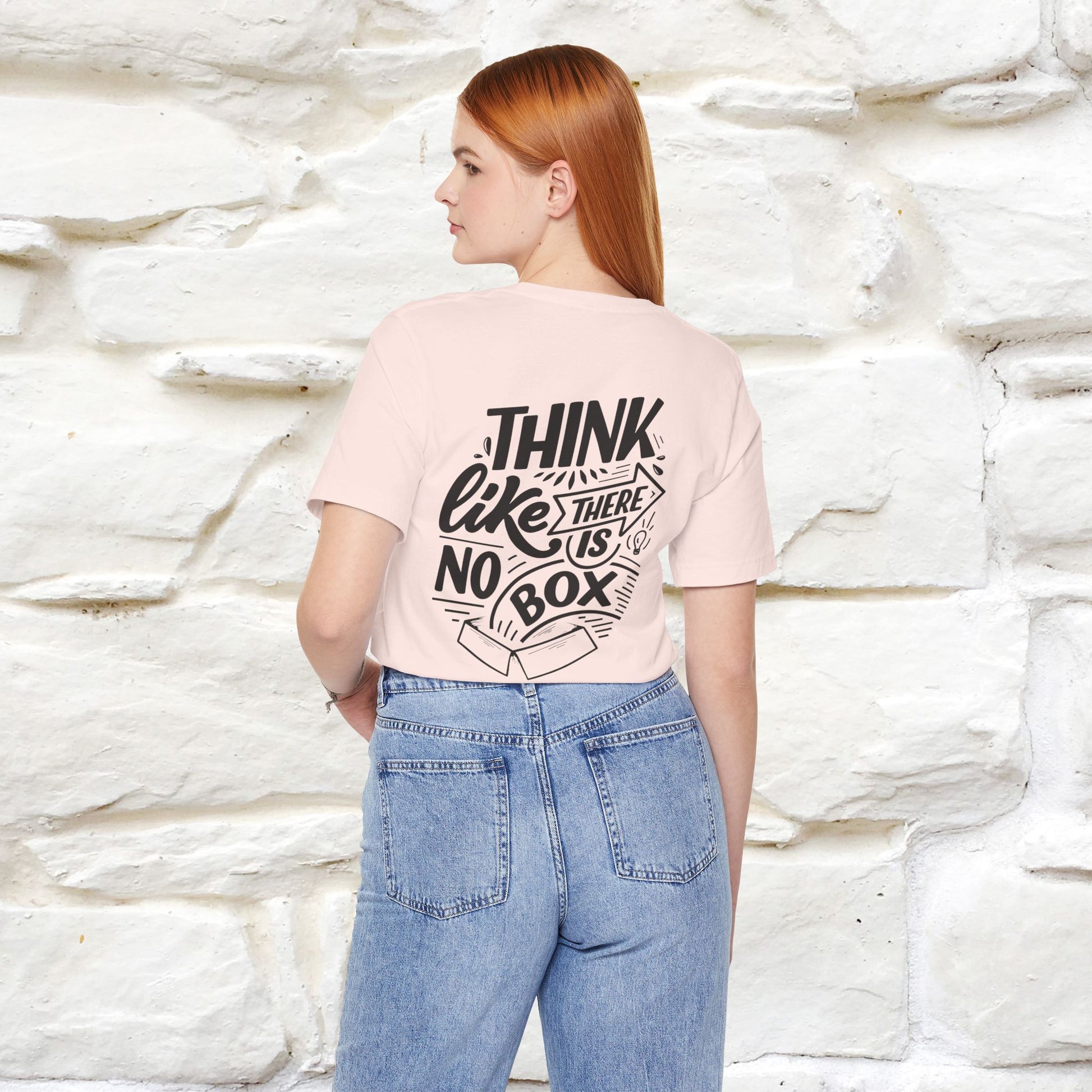 "Think Like There Is No Box" Cat T-Shirt| Front & Back Design | Nunu&Miao Studio - Nunu&Miao Studio