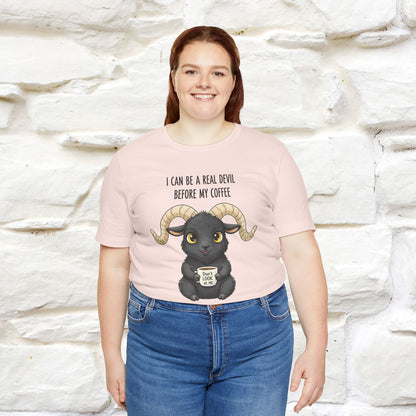 "I Can Be a Real Devil Before My Coffe" Funny T-shirt |Nunu&Miao Studio - Nunu&Miao Studio