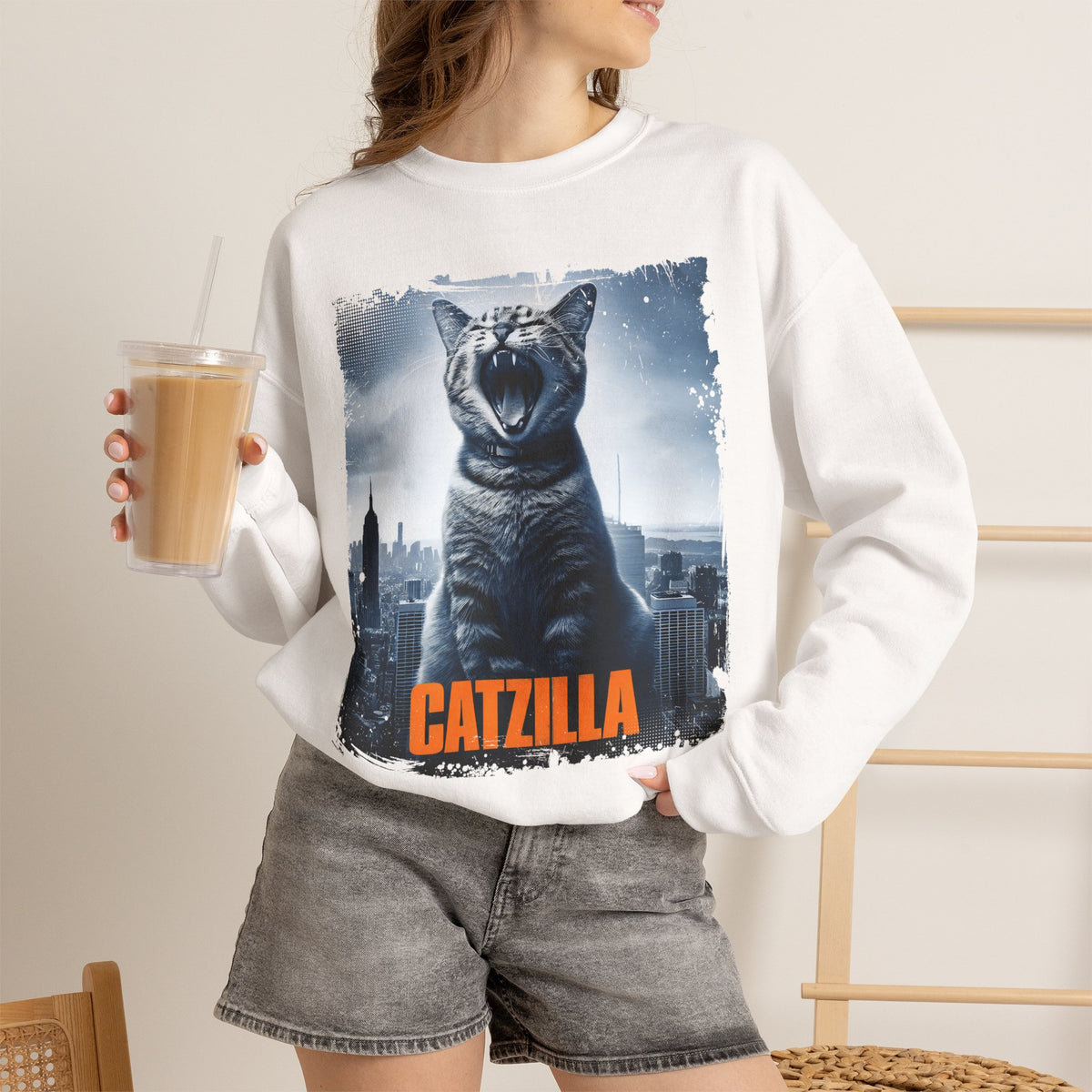 "Catzilla'' |Cat Sweatshirt | Nunu&Miao Studio