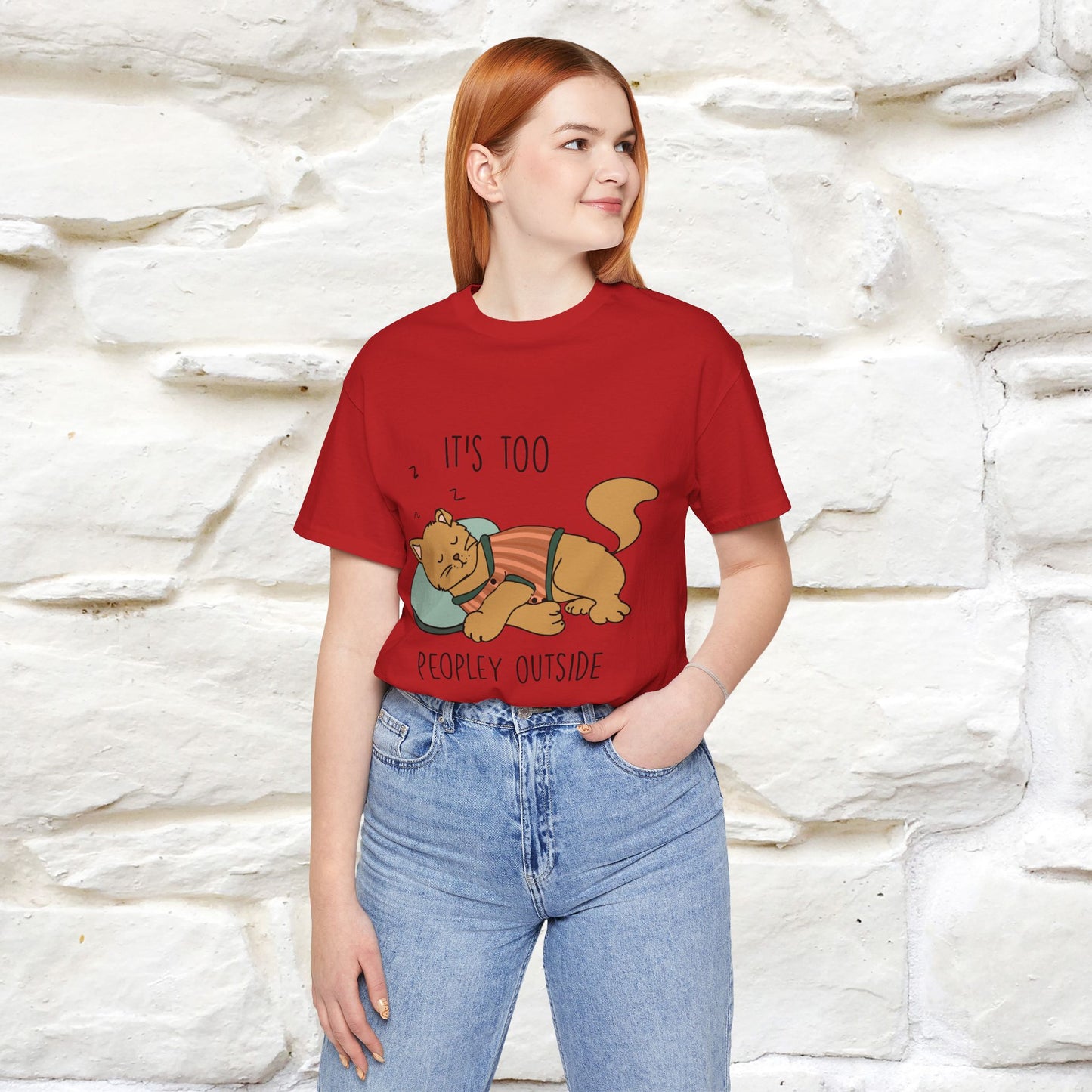 ''It’s Too Peopley Outside'' | Funny Cat T-Shirt | Nunu&Miao Studio - Nunu&Miao Studio