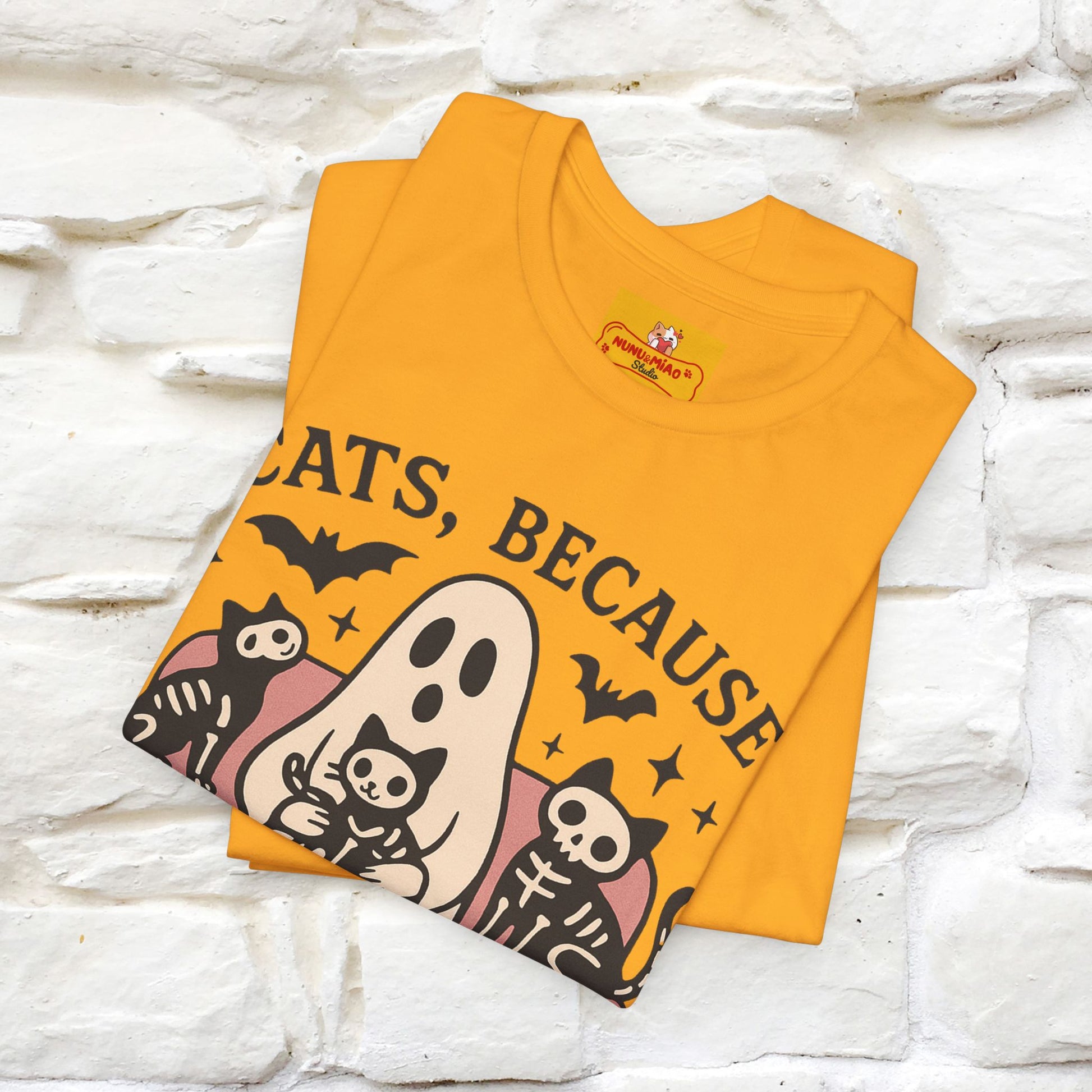 "Cat Because People Are Creepy" Halloween Cat T-shirt |Nunu&Miao Studio - Nunu&Miao Studio
