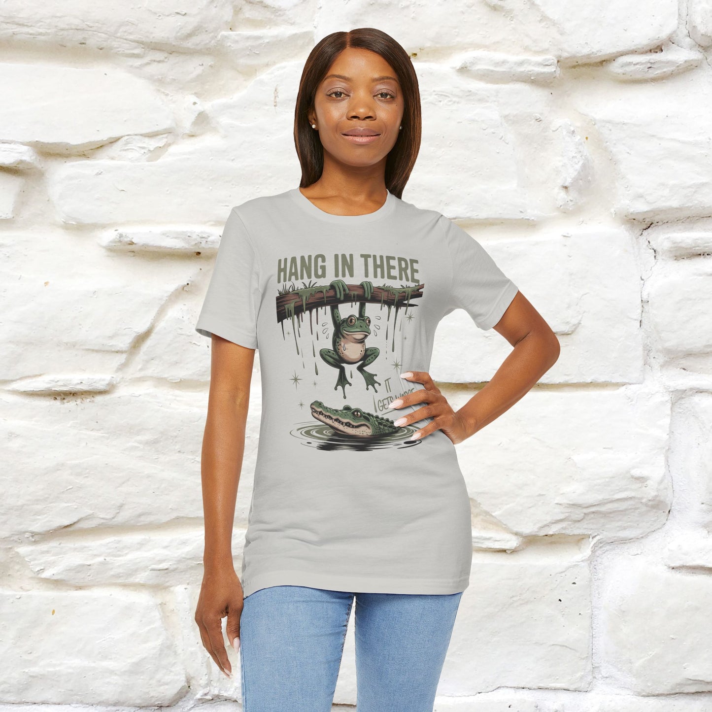 "Hang In There" Funny T-shirt |Nunu&Miao Studio - Nunu&Miao Studio