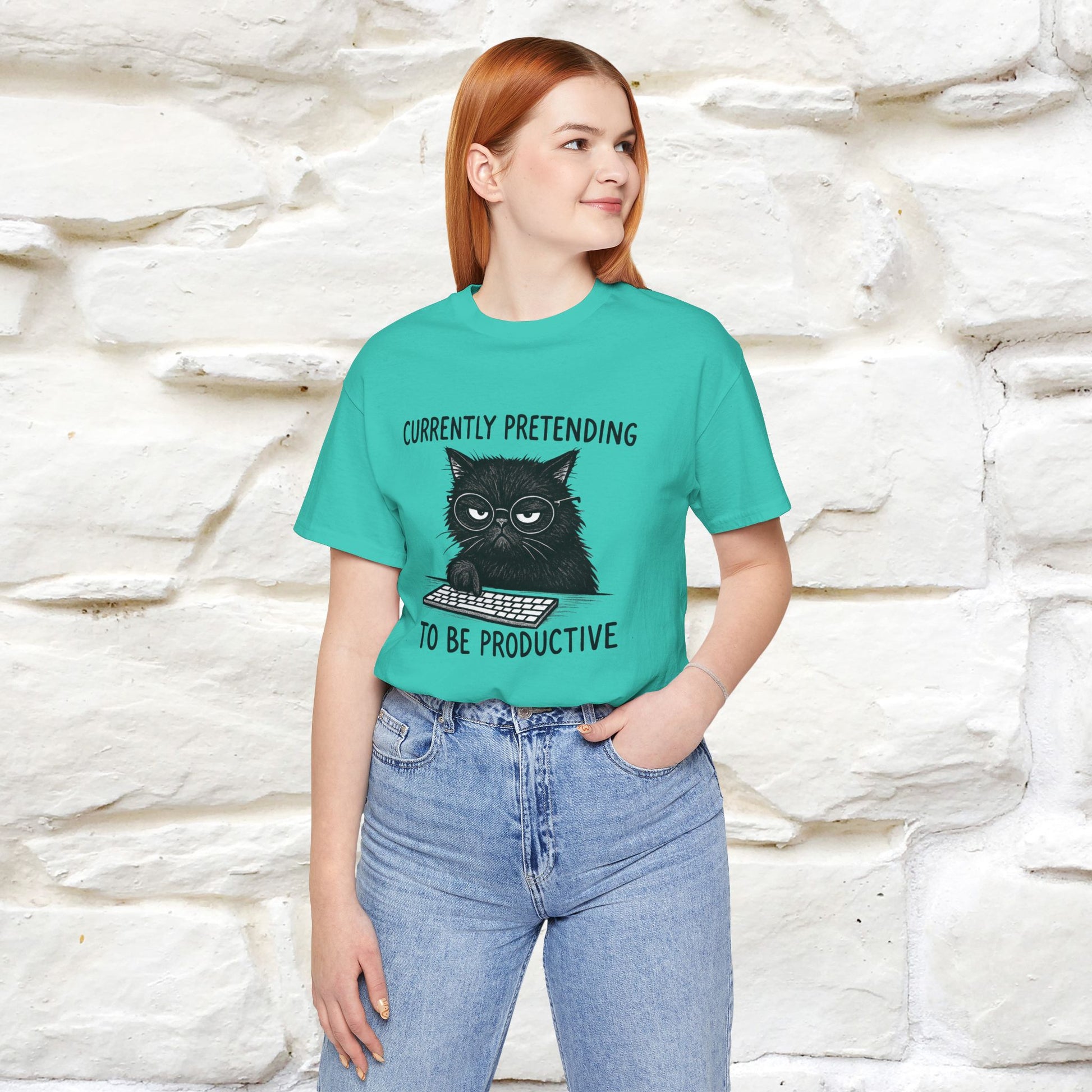 "Currently Pretending To Be Productive" |Cat T-Shirt | Nunu&Miao Studio - Nunu&Miao Studio