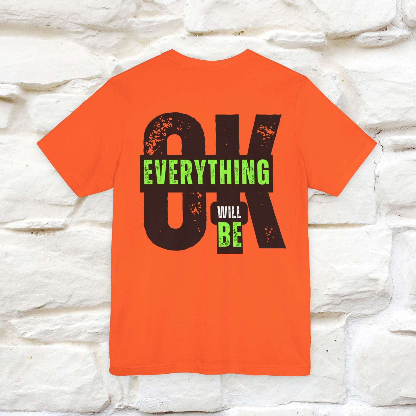 ''Everything Will Be Ok '' Cat T-Shirt Front and Back Design | Nunu&Miao Studio - Nunu&Miao Studio