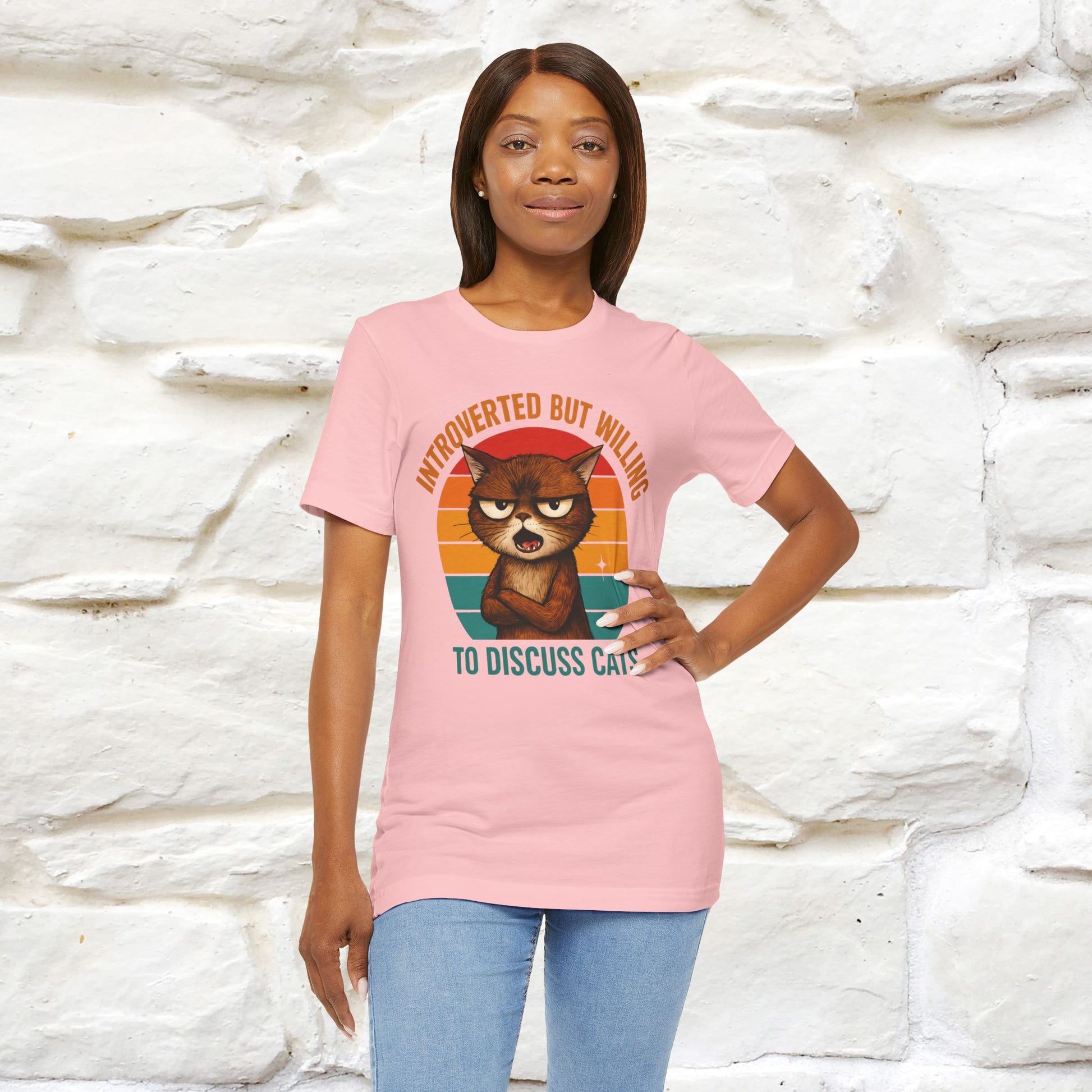 "Introverted But Willing To Discuss Cats" Antisocial Cat T-shirt |Nunu&Miao Studio - Nunu&Miao Studio