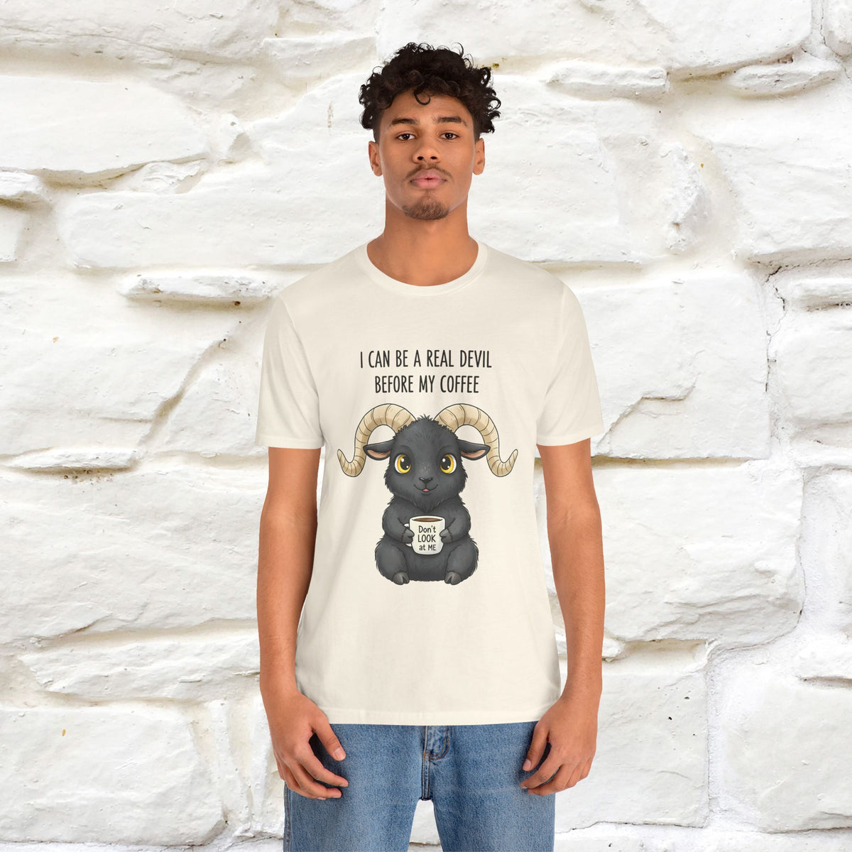 "I Can Be a Real Devil Before My Coffe" Funny T-shirt |Nunu&Miao Studio