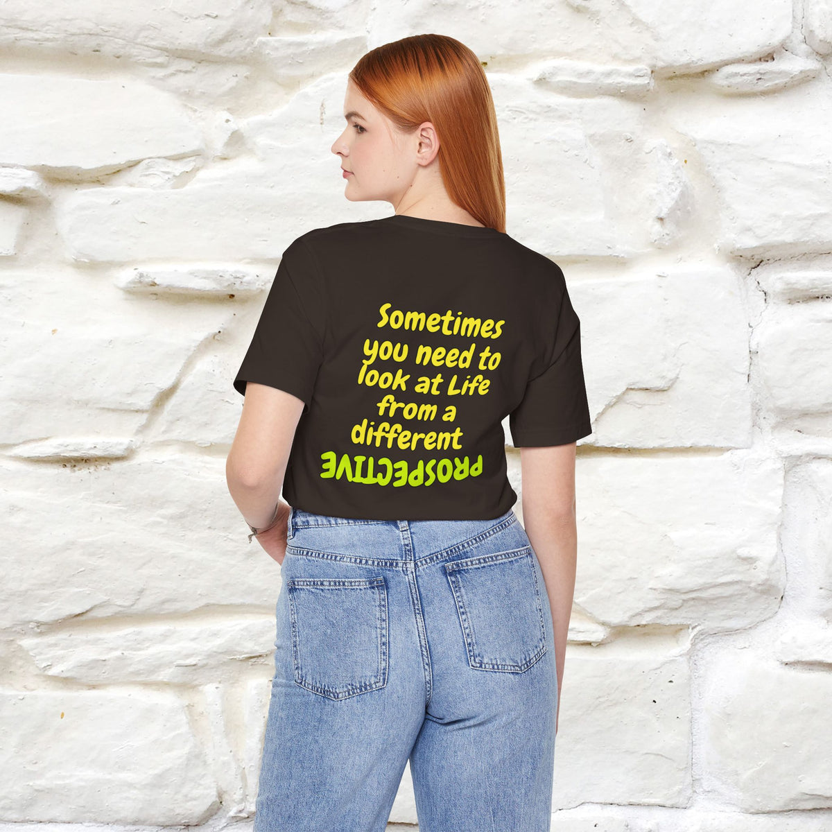 "Sometimes You Need to Look at Life from a Different Perspective" Cat T-Shirt | Front & Back Design | Nunu&Miao Studio