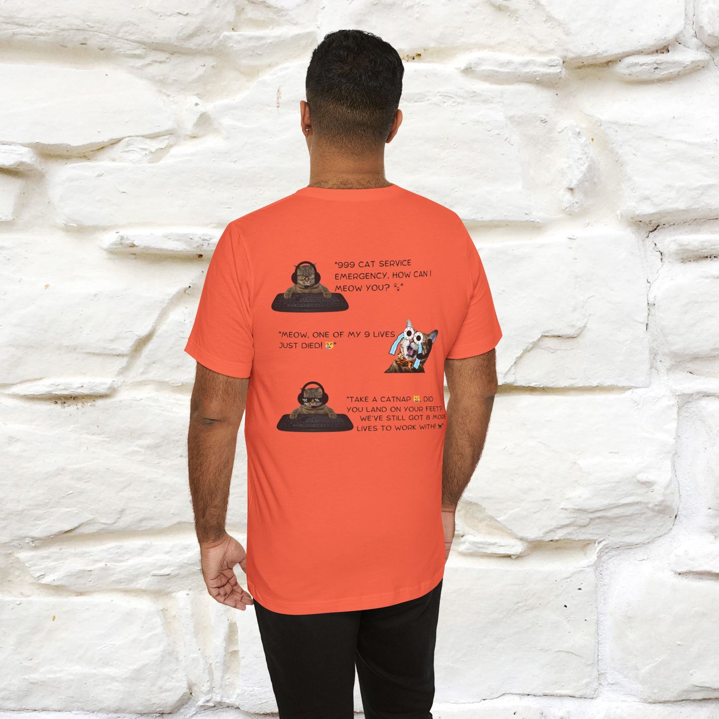 ''911 Emergency'' | Front & Back Design | Cat T-Shirt | Nunu&Miao Studio - Nunu&Miao Studio