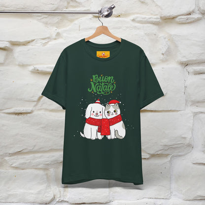 ''Buon Natale Cat and Dog'' Christmas T-shirt  | Nunu&Miao Studio - Nunu&Miao Studio