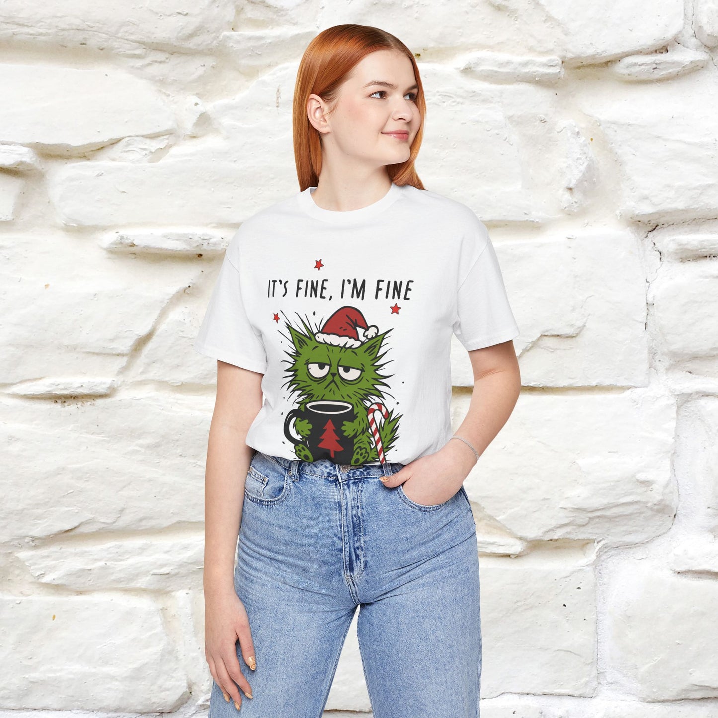 "It's Fine, I'm Fine  ...." |Funny Cat  T-Shirt | Nunu&Miao Studio