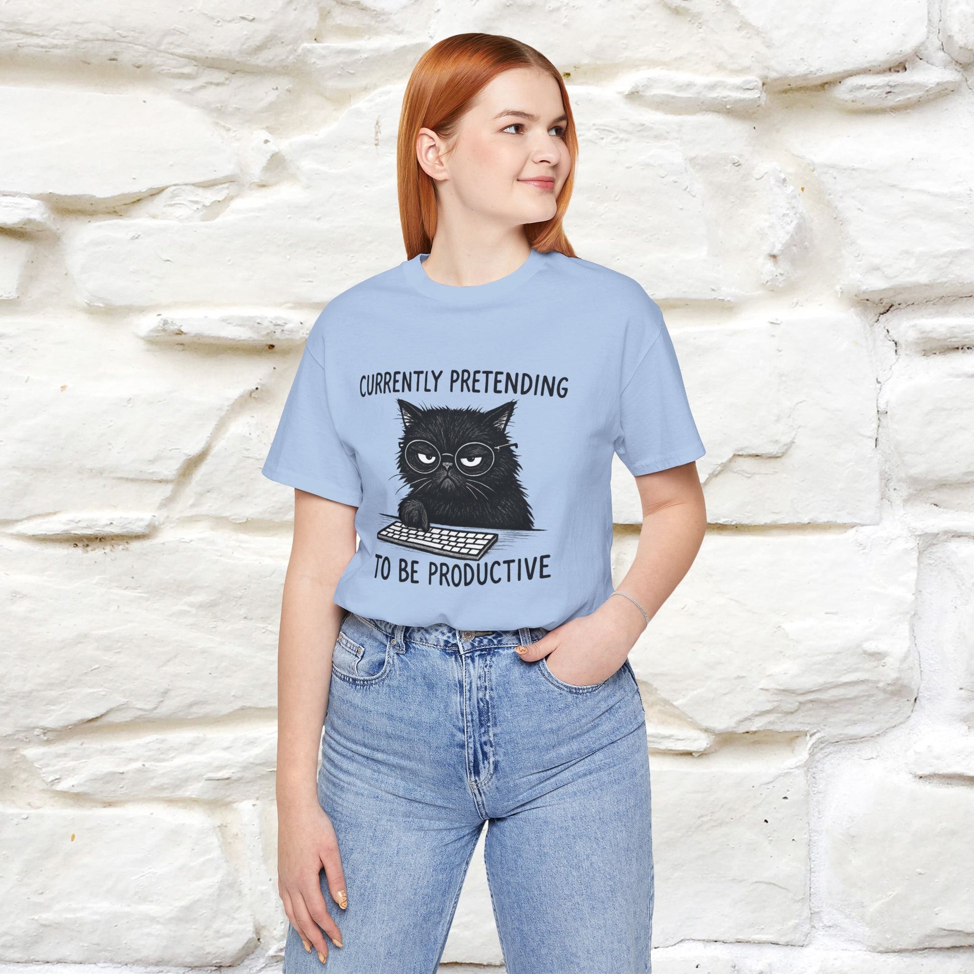 "Currently Pretending To Be Productive" |Cat T-Shirt | Nunu&Miao Studio - Nunu&Miao Studio