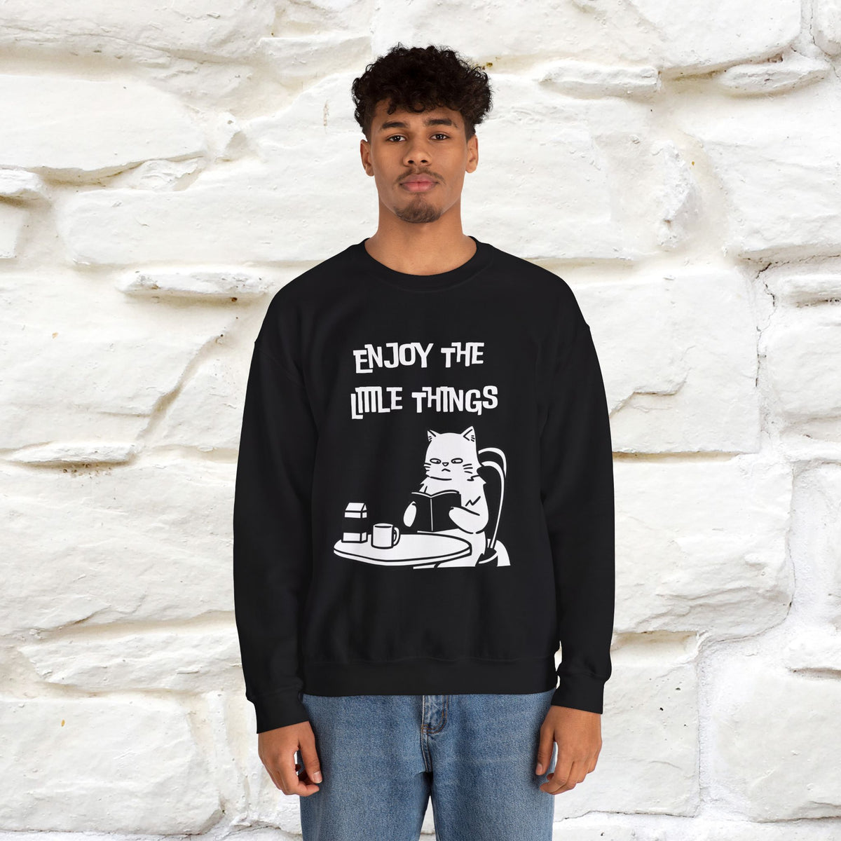 ''Enjoy the Little Things'' | Cute Cat Sweatshirt | Nunu&Miao Studio