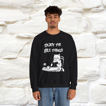 ''Enjoy the Little Things'' | Cute Cat Sweatshirt | Nunu&Miao Studio
