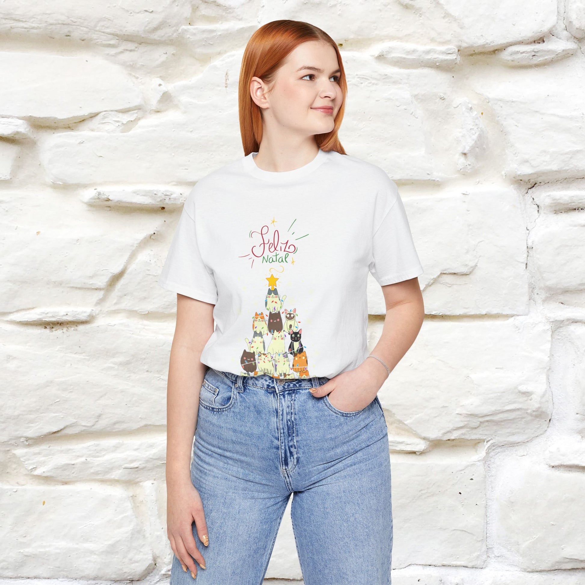 "Feliz Natal" Cat T-shirt|Nunu&Miao Studio - Nunu&Miao Studio