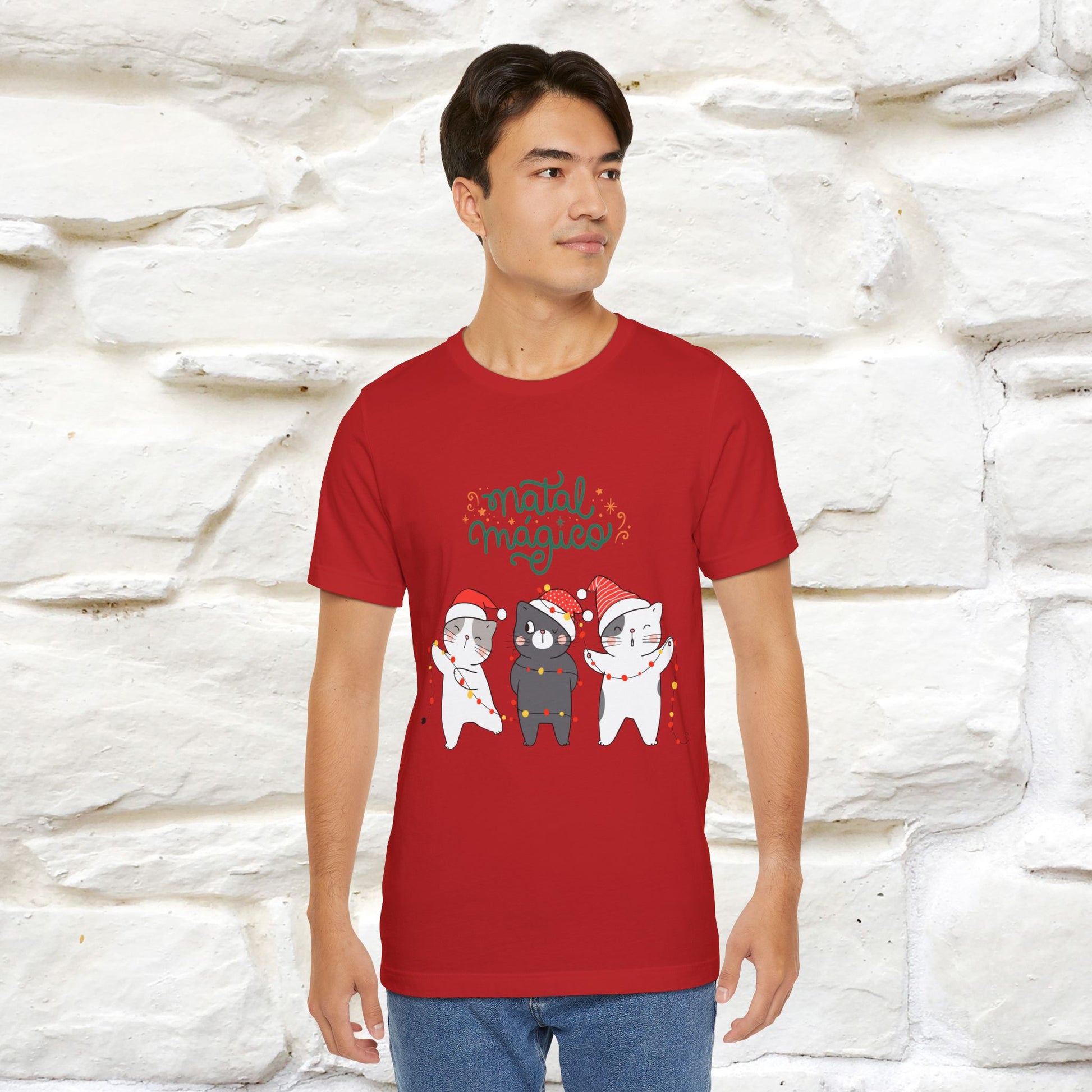 "Natal Magico" Cat T-shirt  |Nunu&Miao Studio - Nunu&Miao Studio