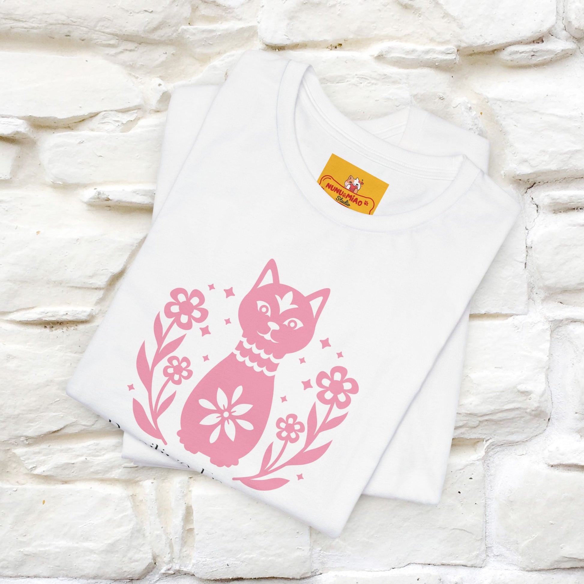 "Positive Energy'' Cat T-Shirt Front and Back Design | Nunu&Miao Studio - Nunu&Miao Studio