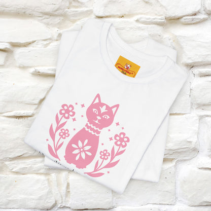 "Positive Energy'' Cat T-Shirt Front and Back Design | Nunu&Miao Studio - Nunu&Miao Studio