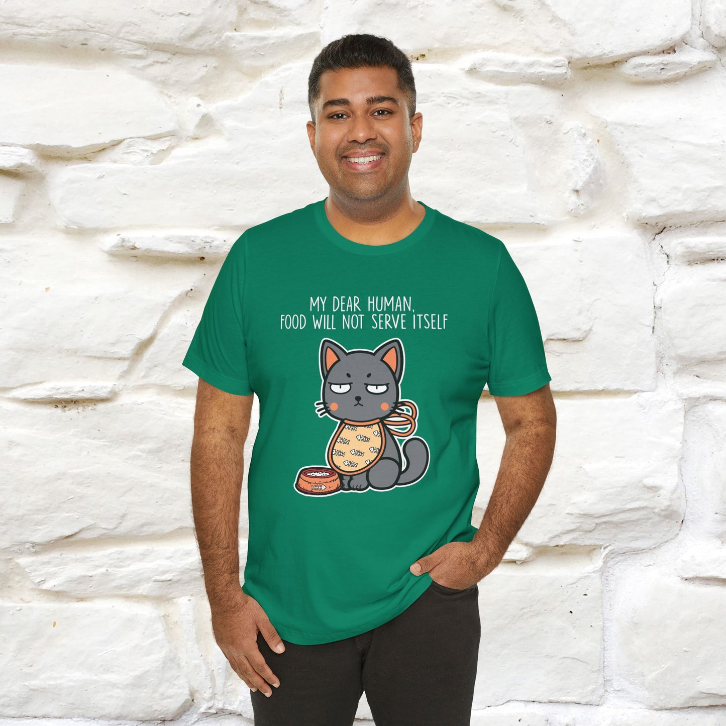 "Dear Human, Food Will Not Serve Itself" |Cat T-Shirt | Nunu&Miao Studio - Nunu&Miao Studio