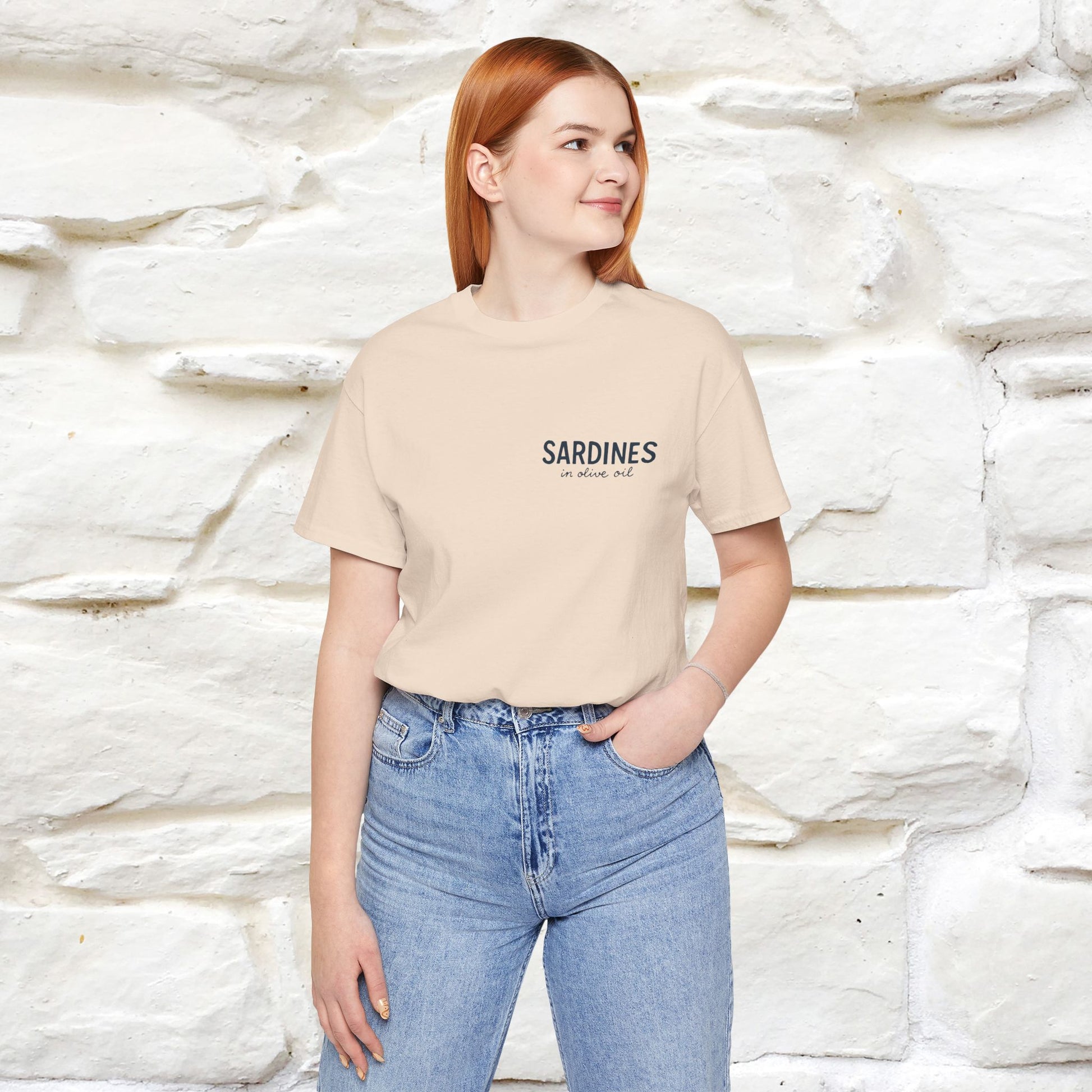 "Sardines In Olive Oil" Cute T-shirt | Front & Back Design|Nunu&Miao Studio - Nunu&Miao Studio