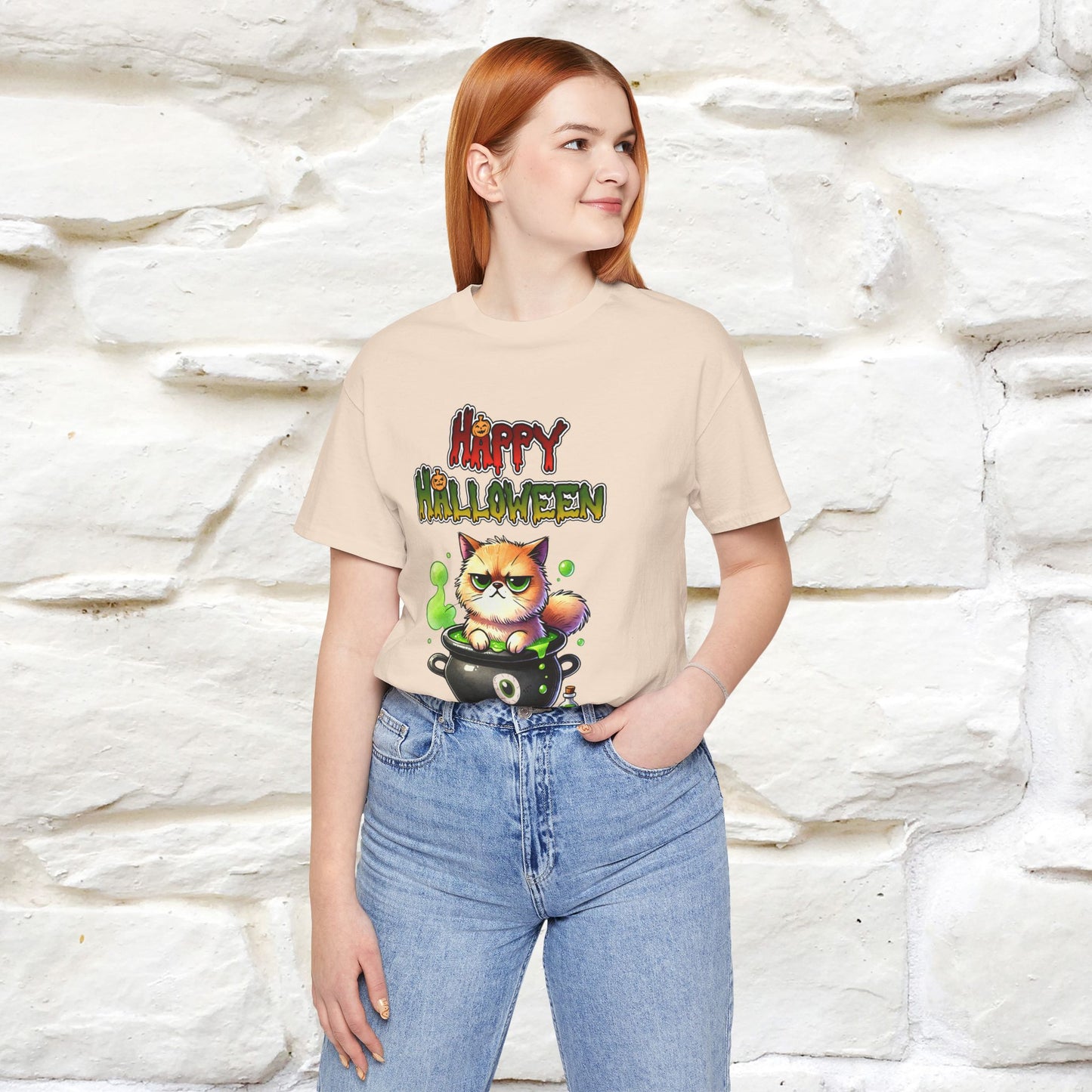 "Angry Cat Happy Halloween" Cat  T-shirt |Nunu&Miao Studio - Nunu&Miao Studio