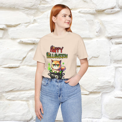 "Angry Cat Happy Halloween" Cat  T-shirt |Nunu&Miao Studio - Nunu&Miao Studio