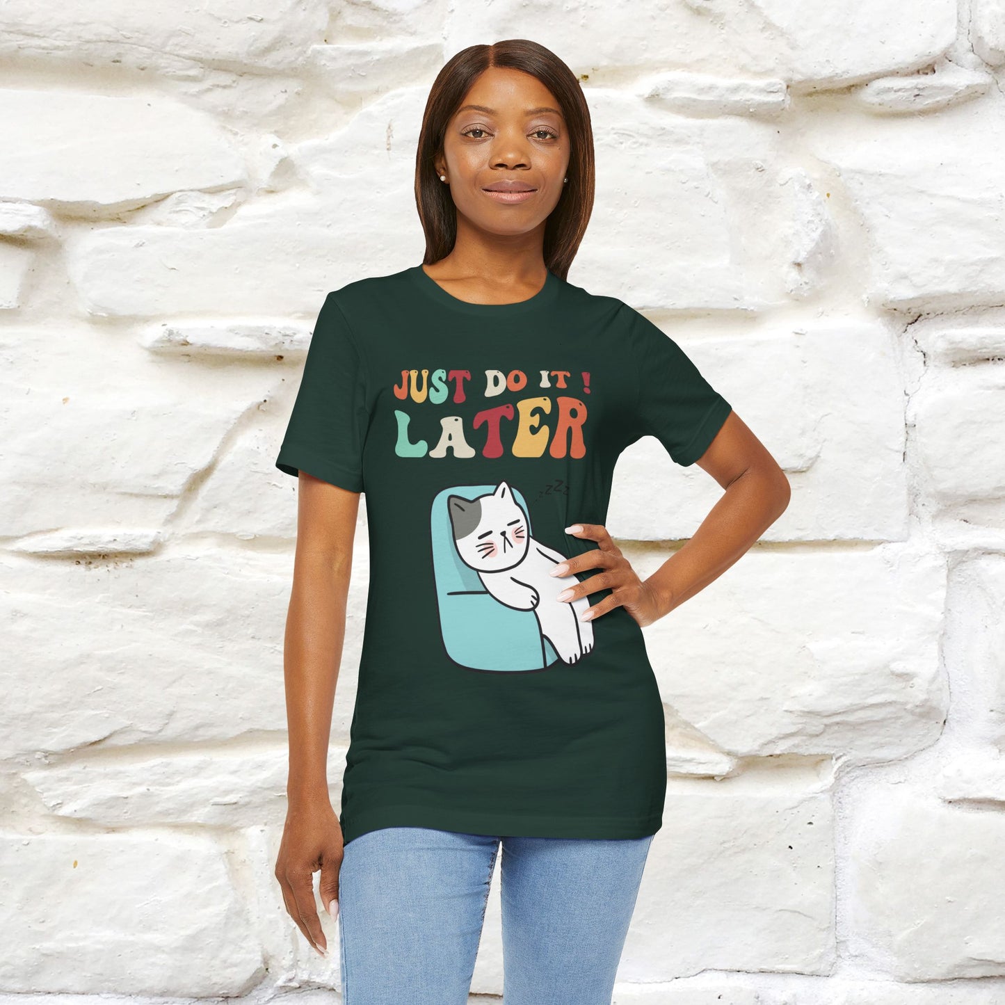 "Just Do It Later" Cat T-shirt |Nunu&Miao Studio - Nunu&Miao Studio