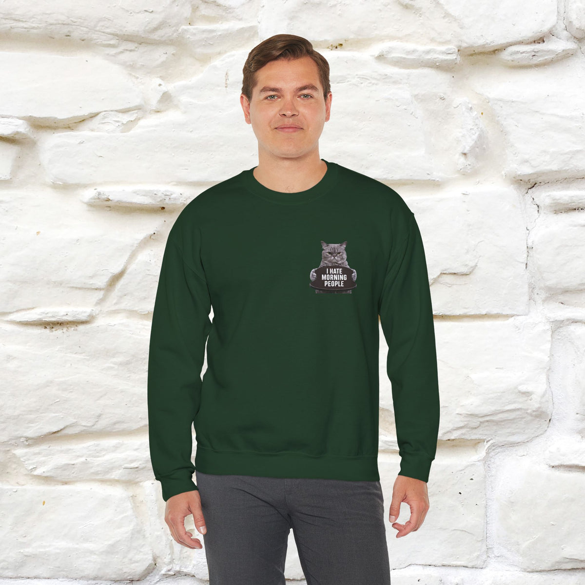 "I Hate Morning People'' |Cat Sweatshirt | Nunu&Miao Studio