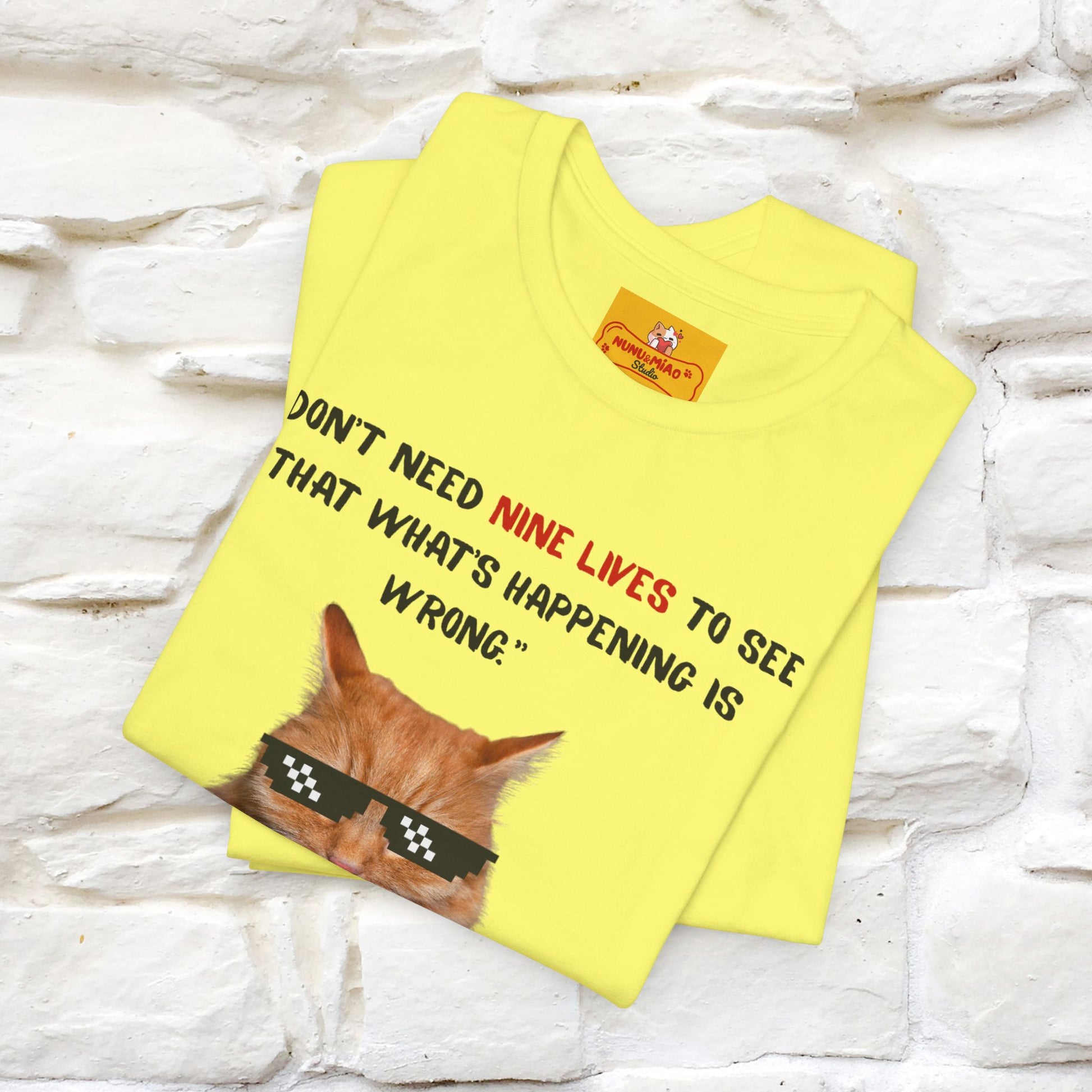"“I don’t need nine lives....” " Cat T-shirt | Front & Back Design |Nunu&Miao Studio - Nunu&Miao Studio