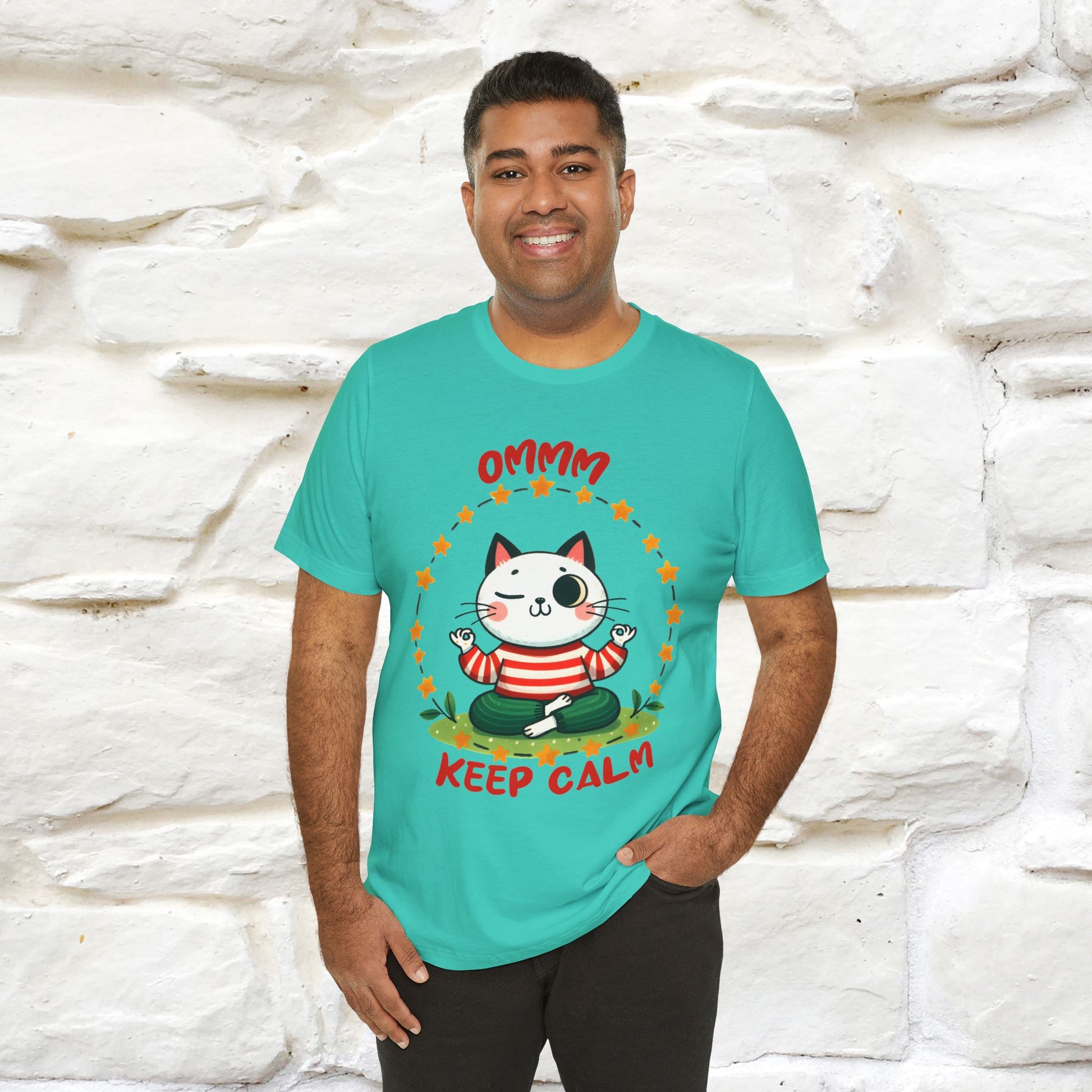 ''Ommm, Keep Calm'' Cat T-Shirt | Nunu&Miao Studio - Nunu&Miao Studio