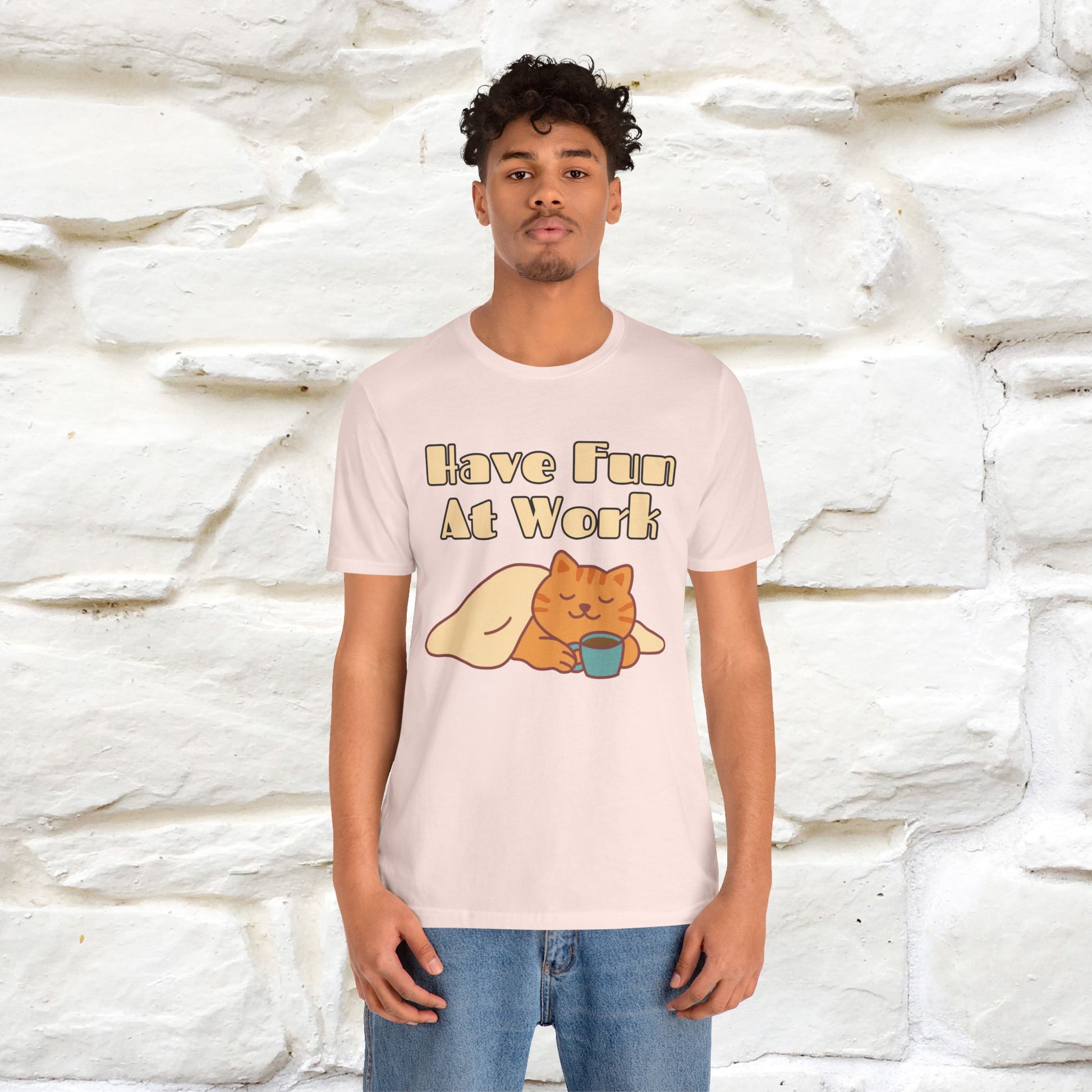 "Have Fun At Work" Cat T-shirt |Nunu&Miao Studio - Nunu&Miao Studio