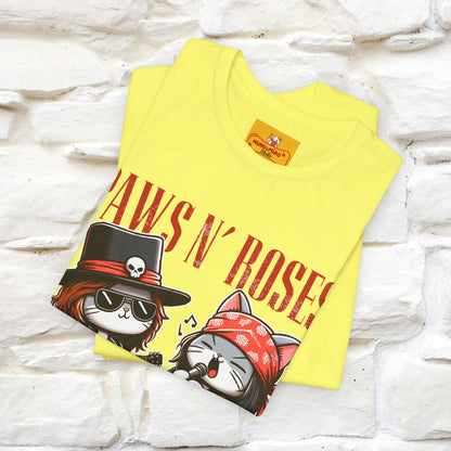 Paws N' Roses T-Shirt | Rock-Inspired Cat Lover  | Nunu&Miao Studio - Nunu&Miao Studio
