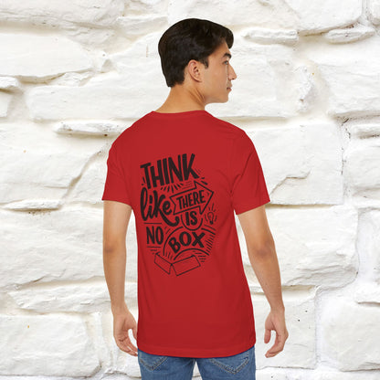 "Think Like There Is No Box" Cat T-Shirt| Front & Back Design | Nunu&Miao Studio - Nunu&Miao Studio