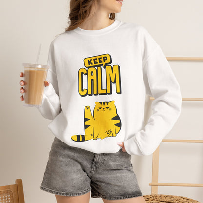 "Keep Calm'' |Cat Sweatshirt | Nunu&Miao Studio