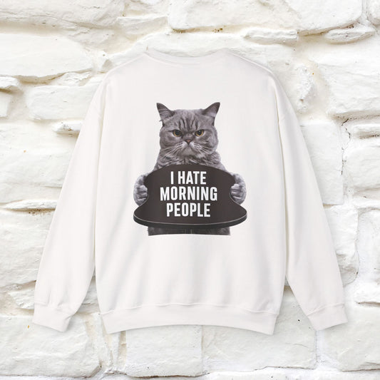 "I Hate Morning People'' |Cat Sweatshirt | Nunu&Miao Studio