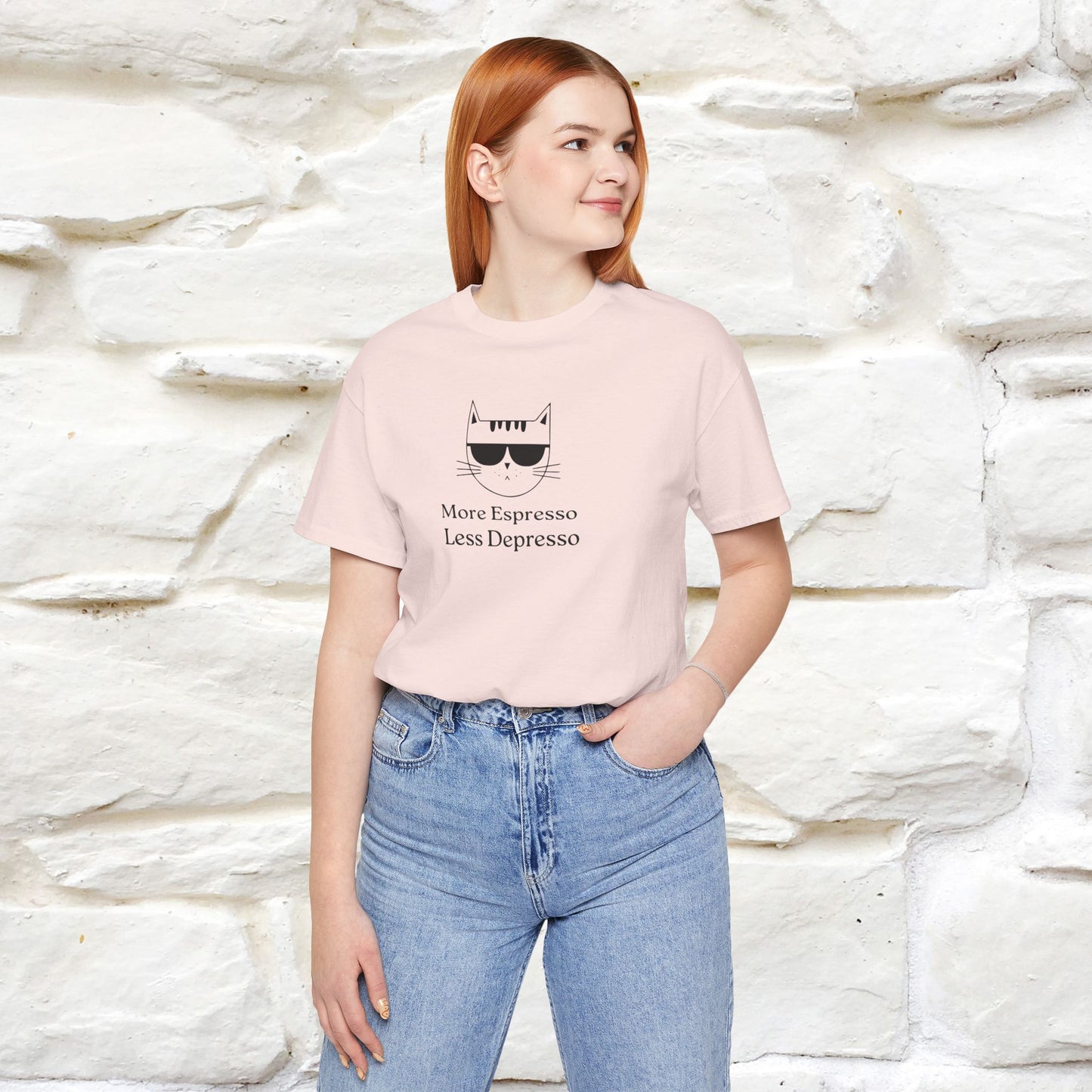 "More Espresso Less Depresso" |Cat T-Shirt | Nunu&Miao Studio - Nunu&Miao Studio