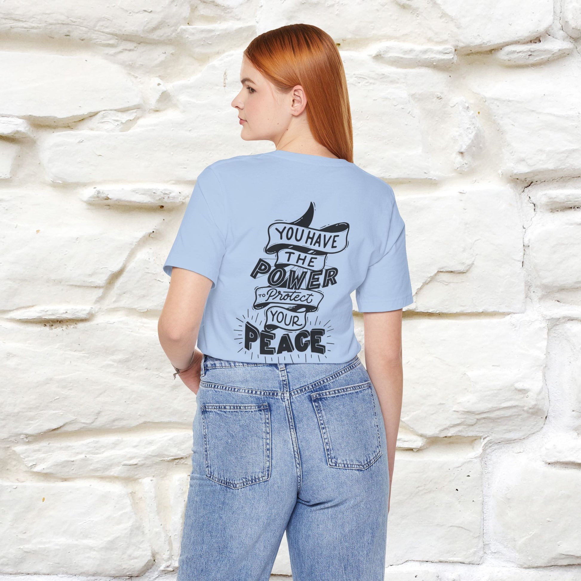 "You Have the Power to Protect Your Peace" Cat T-Shirt| Front & Back Design | Nunu&Miao Studio - Nunu&Miao Studio