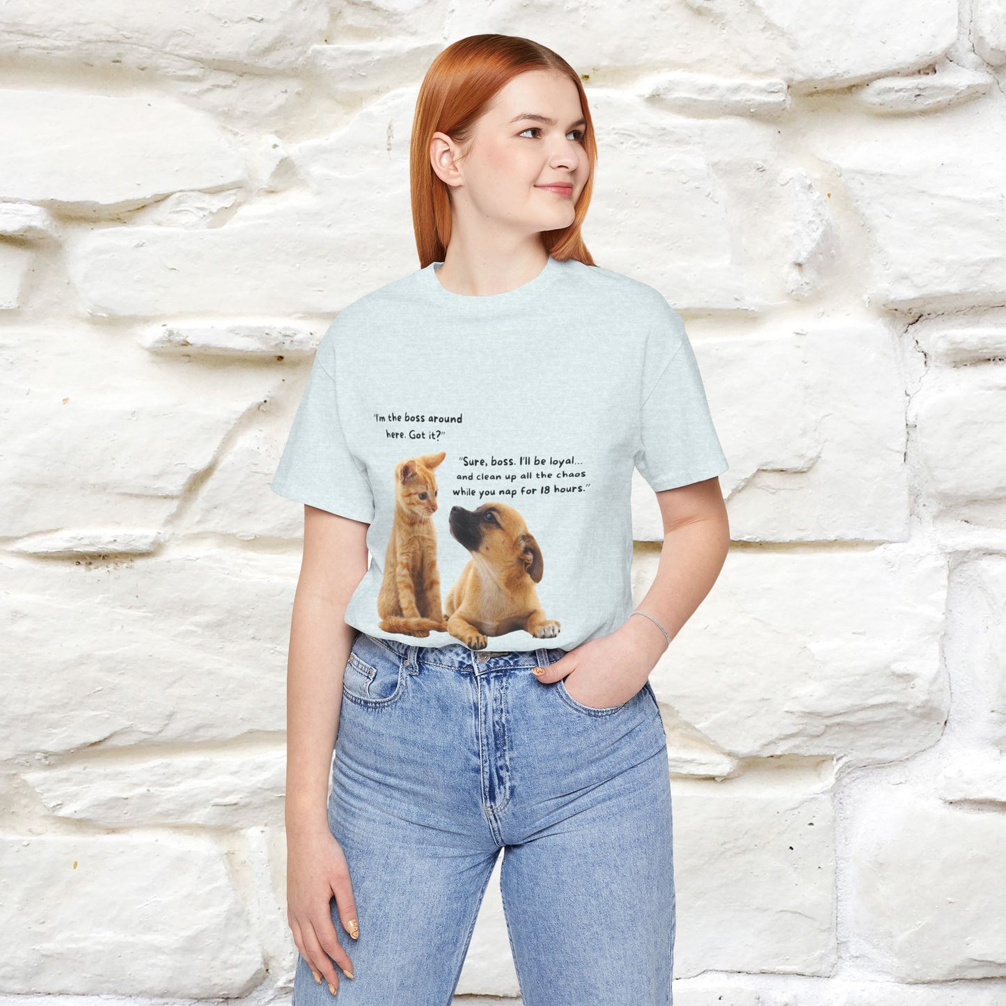 ''I am The Boss Here'' Funny Cat T-shirt for Men and Women  100% Cotton* - Nunu&Miao Studio
