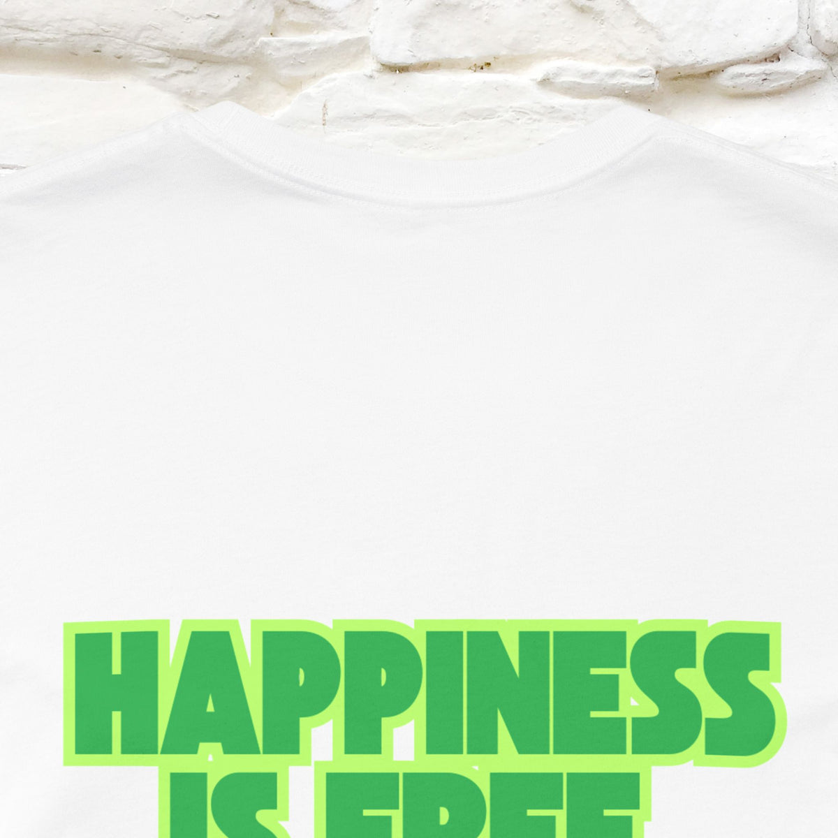 "“Happiness is free. Delivery is extra.” | Cat T-Shirt | Front & Back Design | Nunu&Miao Studio