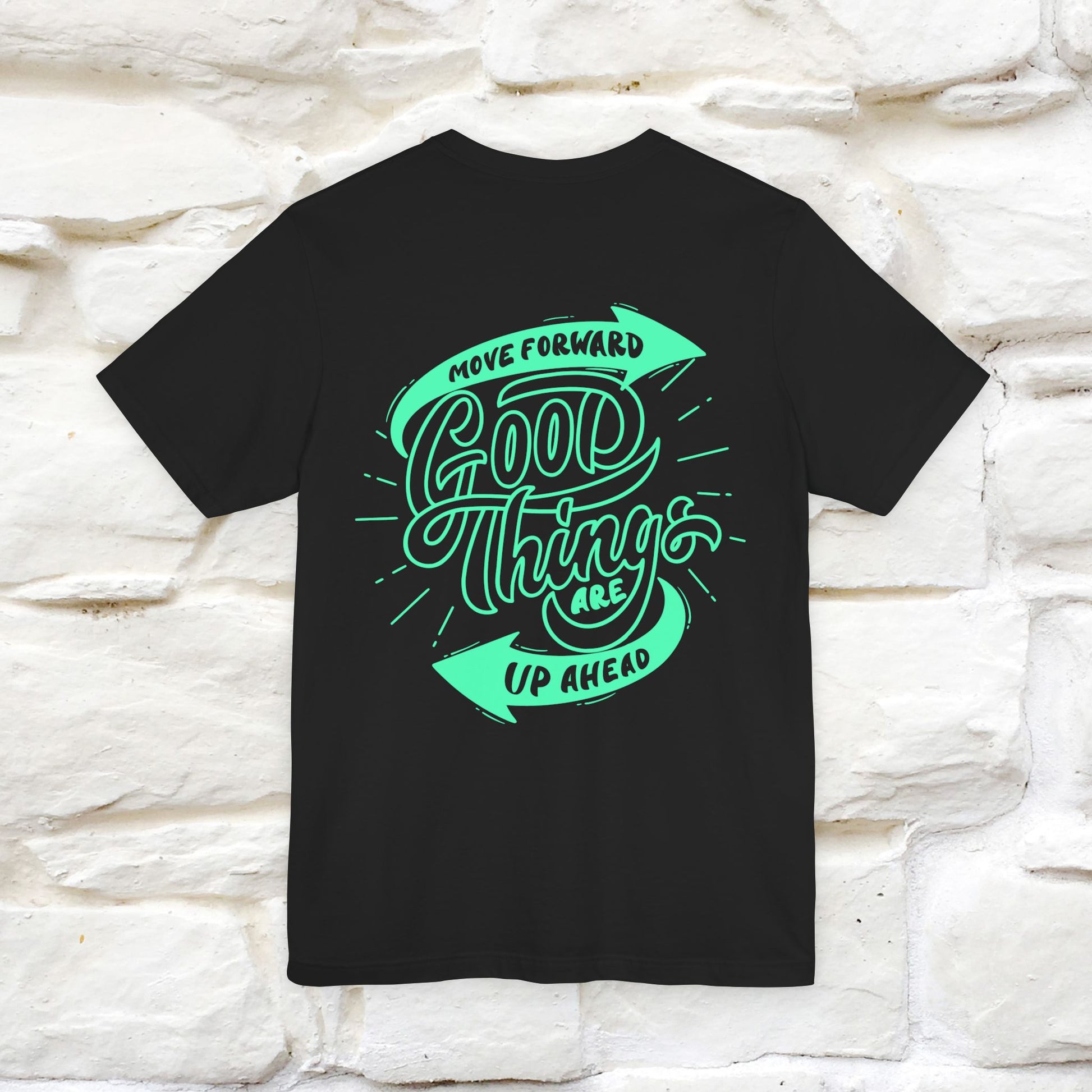 "Move Foreward Good Things Are Up Head" Cat T-Shirt| Front & Back Design | Nunu&Miao Studio - Nunu&Miao Studio